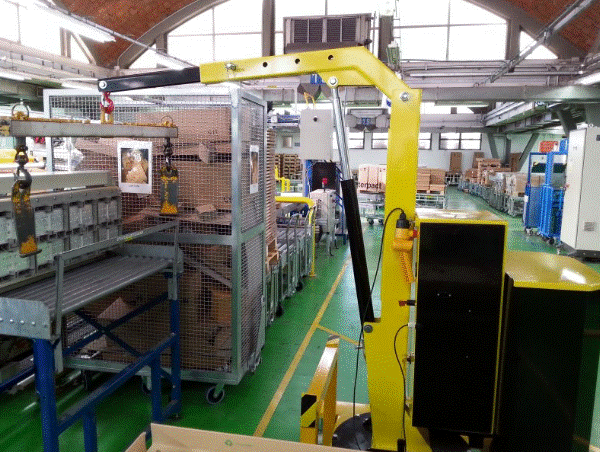 Grue d'atelier porte-à-faux rotative élévation électrique | Axess Industries
